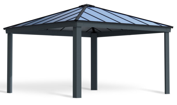 Paviljonki Palram-Canopia Dallas, 17.6m², 4.3x4.3m, 14x14ft, harmaa