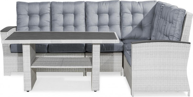 Oleskeluryhmä James Lyx, 4-istuttava sohva + sohvapöytä, valkoinen/harmaa