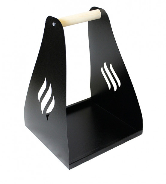 Puunkantoteline Carelia Grill®, 35x35x50cm, musta