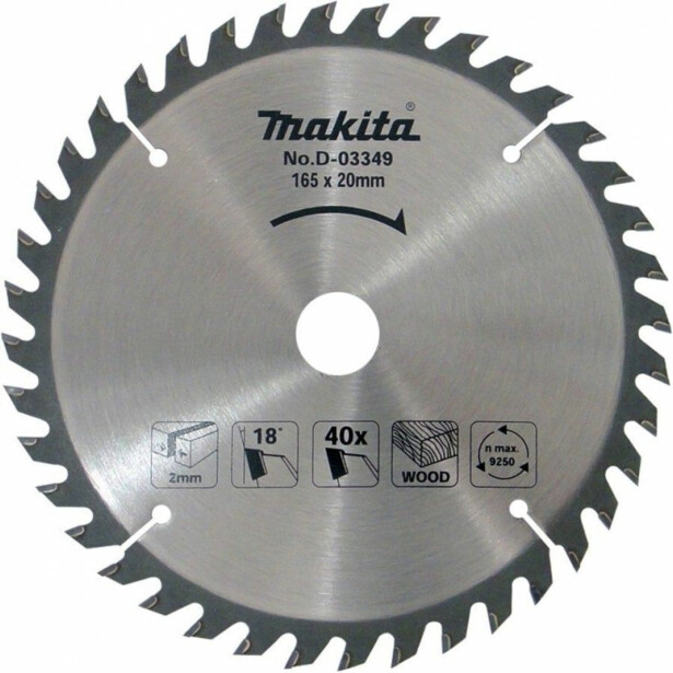 Pyörösahanterä Makita D-03349, 165x20x2.0mm, 40T