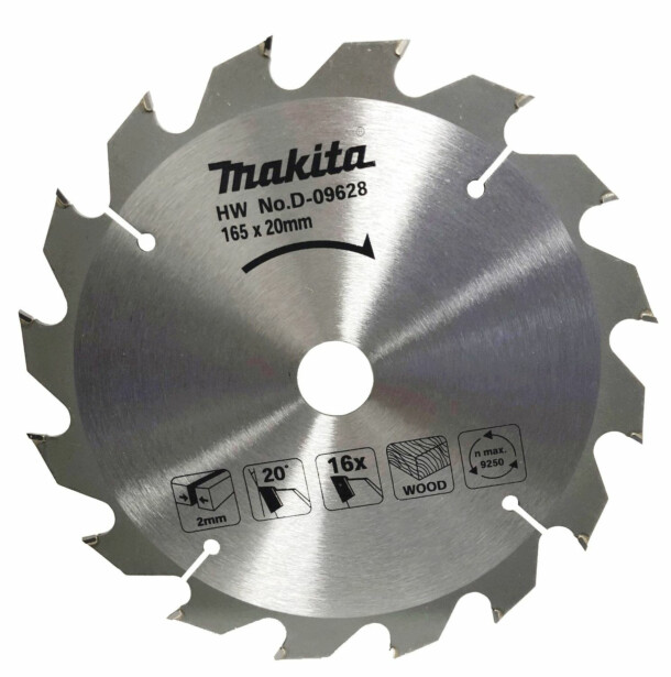 Pyörösahanterä Makita D-09628, 165x20x2.0mm, 16T