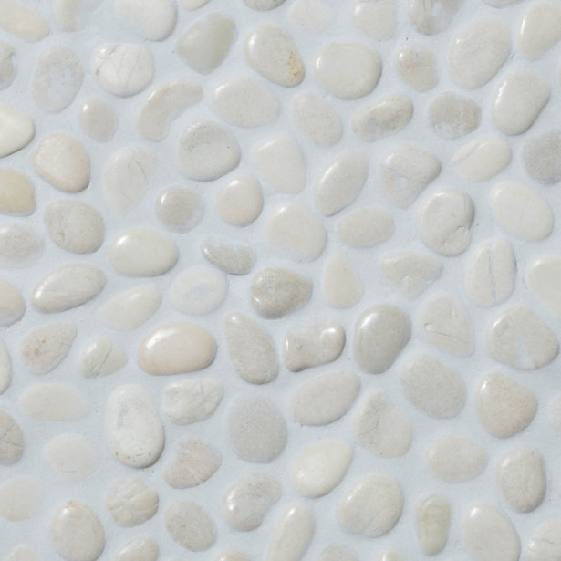 Luonnonkivimosaiikki Qualitystone Pebble White Small, Interlock, verkolla, 300x300 mm