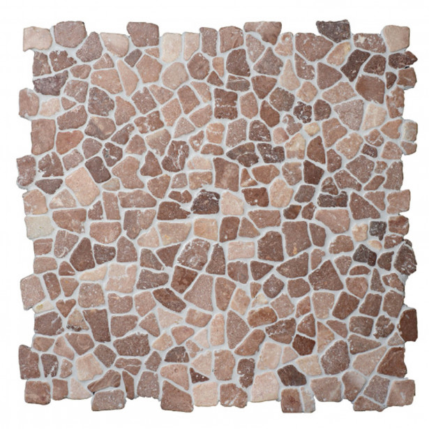 Travertiinimosaiikki Qualitystone Mosaic Coco Brown Interlock, verkolla, vapaa mitta