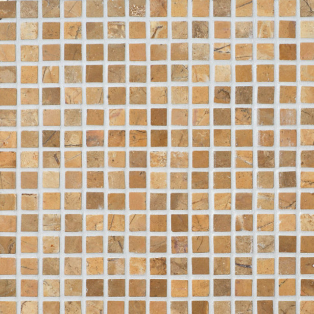 Marmorimosaiikki Qualitystone Square Mustard, verkolla, 20 x 20 mm