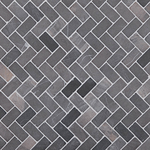 Marmorimosaiikki Qualitystone Herringbone Gray, 30 x 60 mm