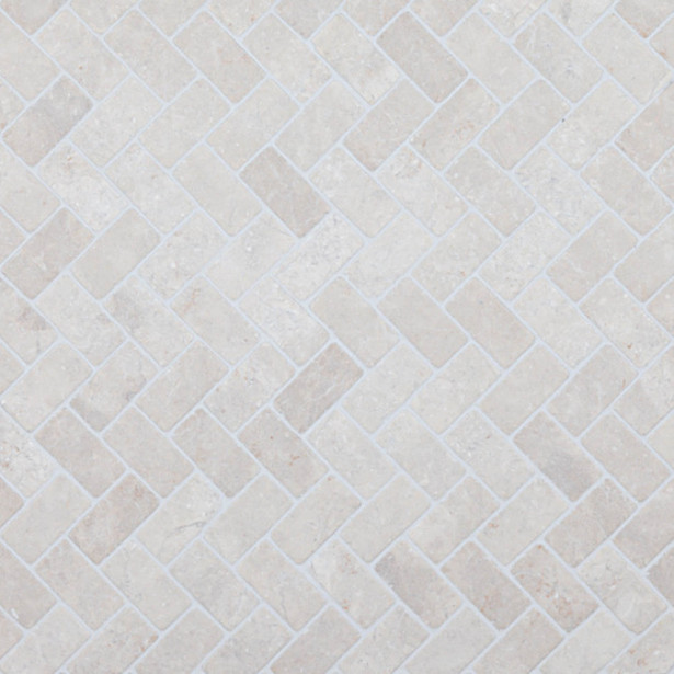 Marmorimosaiikki Qualitystone Herringbone White, 30 x 60 mm