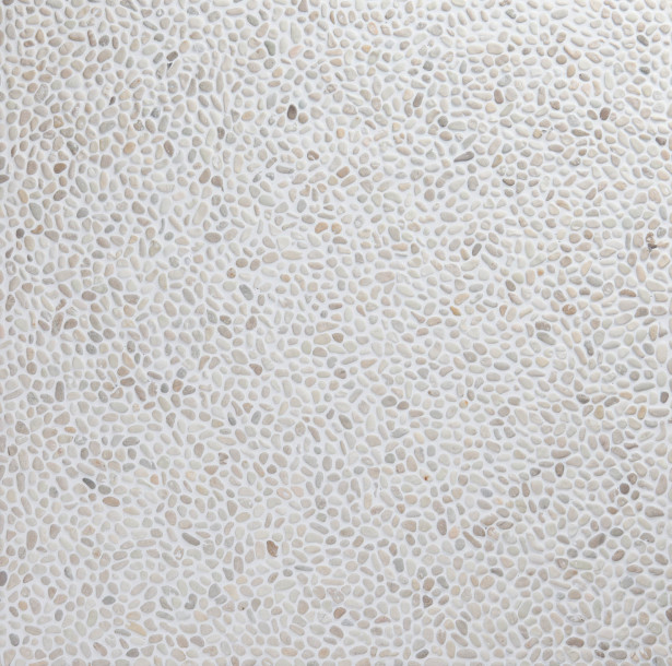 Qualitystone Mini Pebble White, verkolla, 600x600 mm