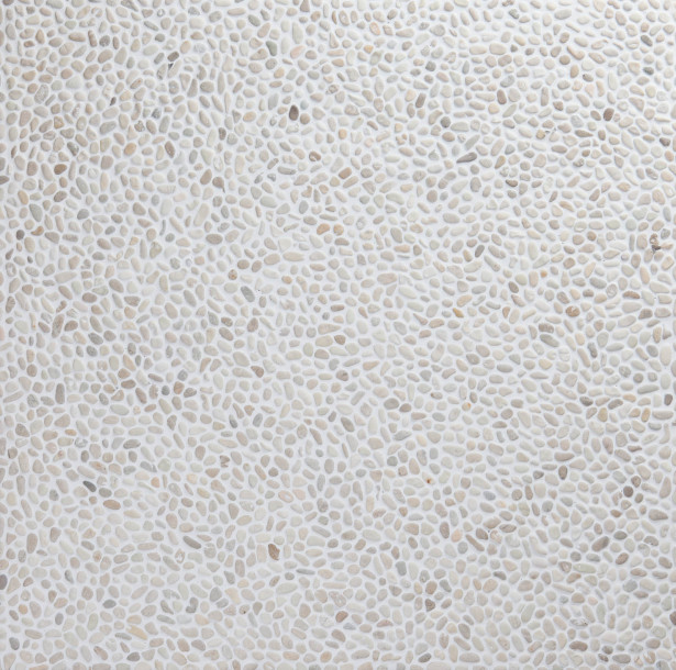 Luonnonkivimosaiikki Qualitystone Mini Pebble White, verkolla, 600x600 mm