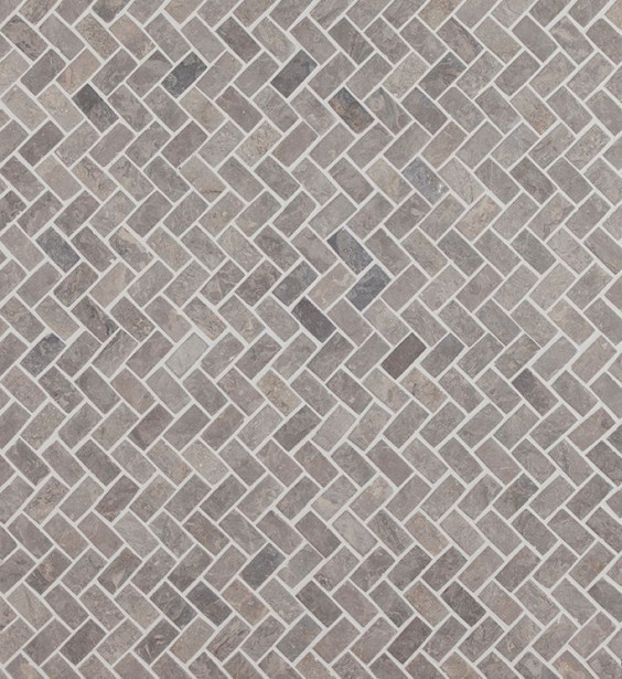Mosaiikkilaatta Qualitystone Herringbone Light Grey Mini, 20x40mm