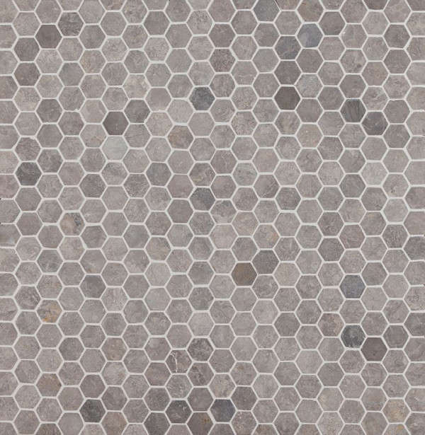 Mosaiikkilaatta Qualitystone Hexagon Mini Light Grey, 30x30mm