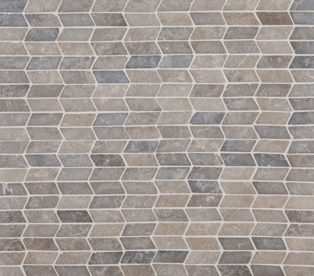 Mosaiikkilaatta Qualitystone Shevron Mini Light Grey, 25x60mm