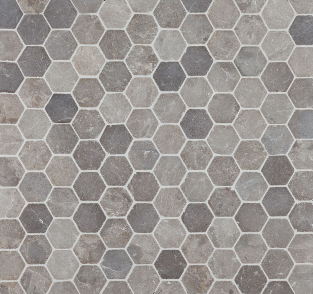 Mosaiikkilaatta Qualitystone Hexagon Light Grey, 60x60mm