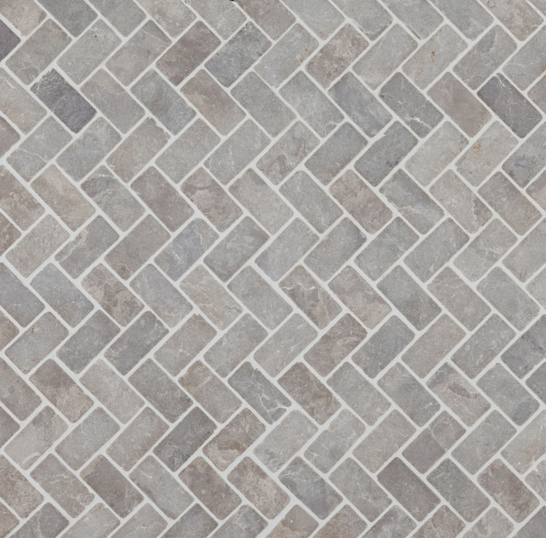 Mosaiikkilaatta Qualitystone Herringbone Light Grey, 30x60mm