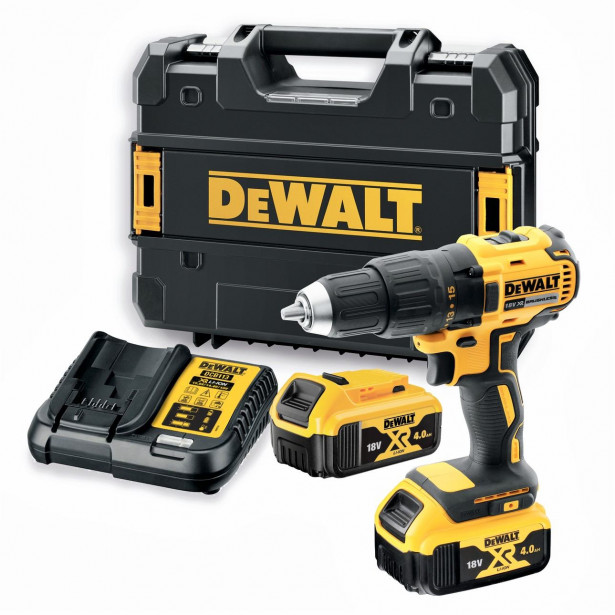 Akkuporakone DeWalt XR, 65Nm, 1750rpm, 18V, 2x4.0Ah akuilla + salkku