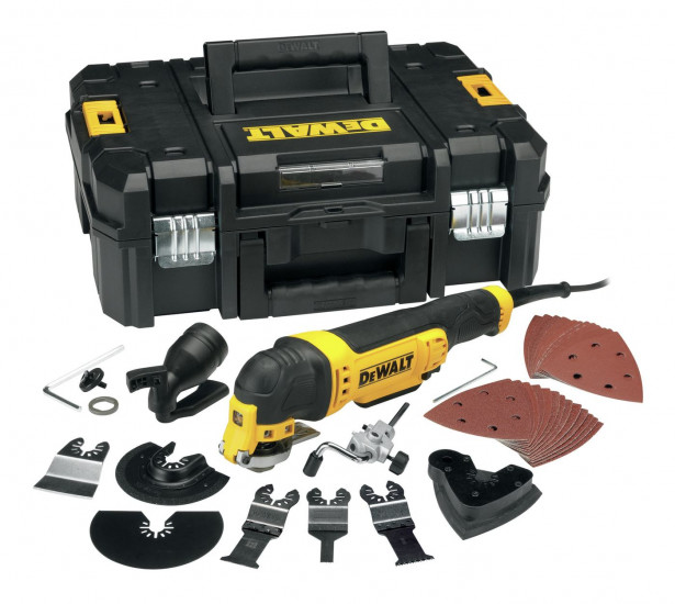 Monitoimityökalu DeWalt, 230V, 300W + salkku + 37 tarviketta