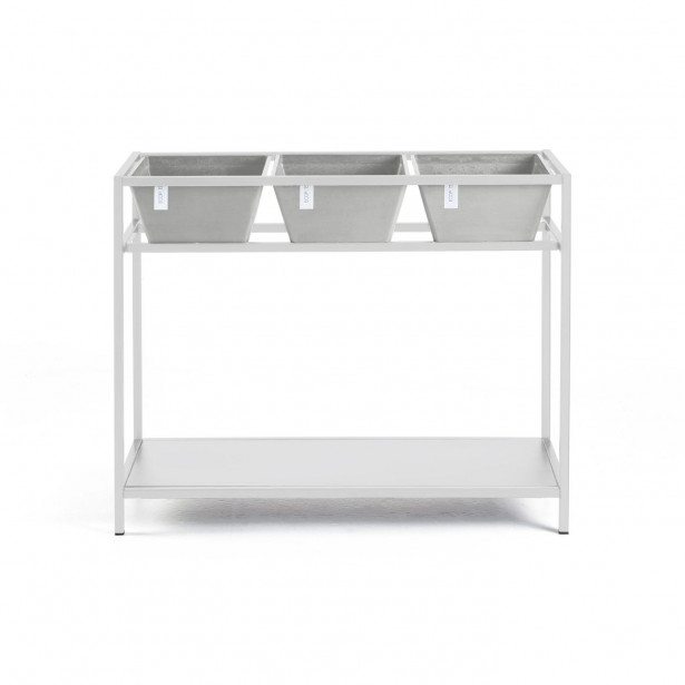 Yrttipöytä Ecopots valkoinen/valkoharmaa, 36 X 101 X 80 cm