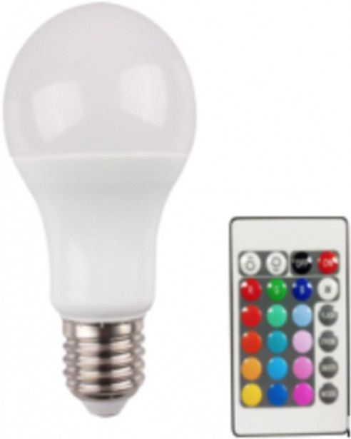 LED-vakiokupulamppu LED Energie, 9W, 806lm, RGB + white + kaukosäädin, 60x114mm
