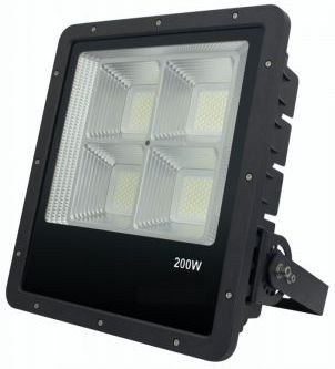 LED-valonheitin FTLIGHT Work Platinum, 200W, 4500K, 409x372x104mm, musta
