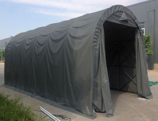 Pressutalli Prohall XXL, 4,5x9m, oviaukko 3x3.6m, 500g/m2, tummanharmaa