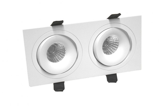 LED-kohdevalaisin FTLIGHT QSPOT, 2x5W, IP44, himmennettävä, valkoinen