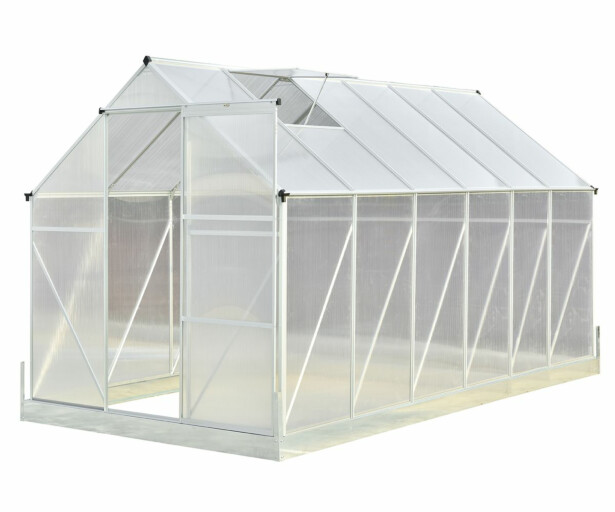 Kasvihuone Viheraarni Luxus, 7m², 4mm kennolevyllä, alumiinirunko