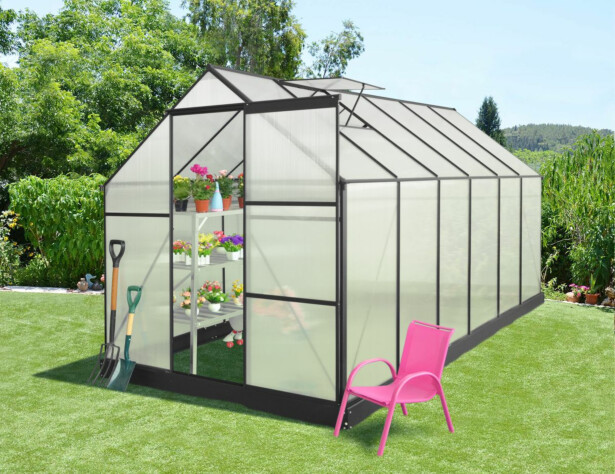 Kasvihuone Mag-Pro Garden 7.1m² sokkelilla musta