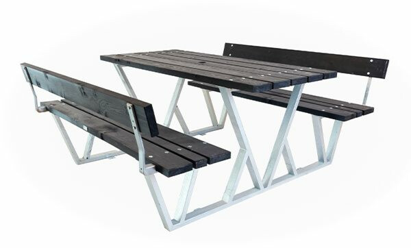 Piknik-pöytäryhmä Eden Wood Wix, 8 henkilölle, selkänojalla
