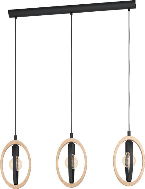 Riippuvalaisin Eglo Vintage Basildon, 780x160mm, musta/puu