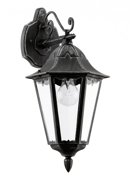 Seinävalaisin Eglo Navedo, 60W, 200x475x285mm, E27, IP44, musta/kirkas