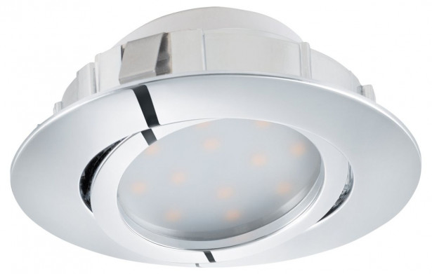 LED-alasvalo Eglo Pineda 6W, Ø84mm, kromi, himmennettävä 95855