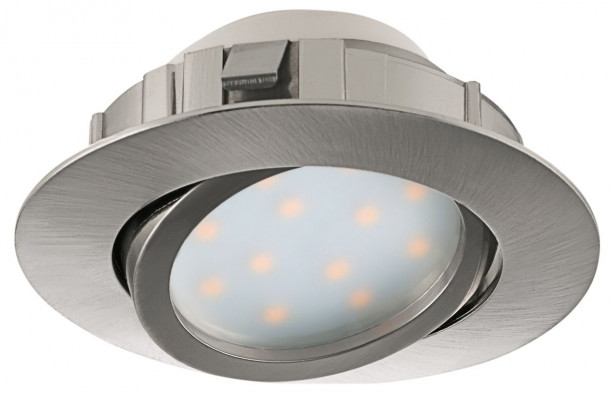 LED-alasvalo Eglo Pineda 6W, Ø84mm, teräs, himmennettävä 95856