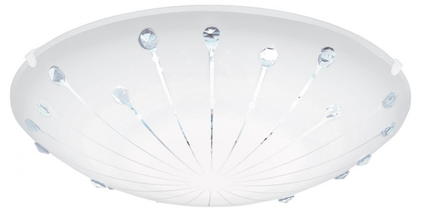 LED-plafondi Eglo Margitta 1, Ø315mm, valkoinen, kristalli 96113