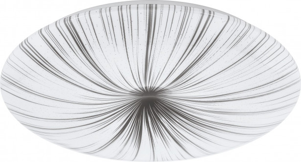 LED-plafondi Eglo Nieves, Ø510mm, valkoinen/hopea