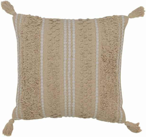 Koristetyyny tupsuilla Eglo Living Chevery, 45x45cm, kerma/beige