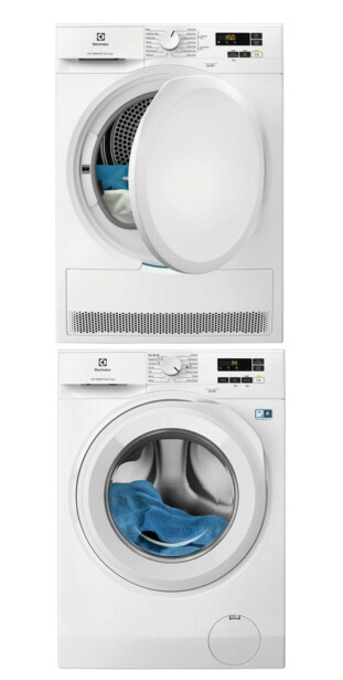 Pesukone ja kuivausrumpu Electrolux EFI611V84V EDI610V83V, 8/8kg, valkoinen