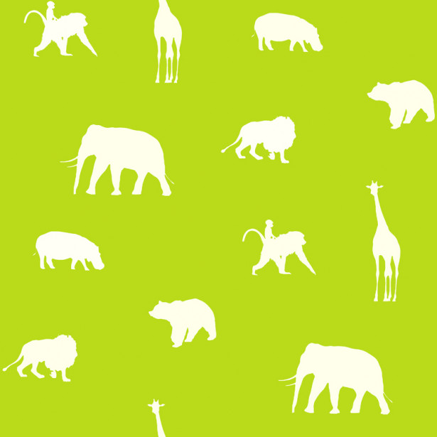 Tapetti Animals 137336 0,53x10,05 m limenvihreä non-woven