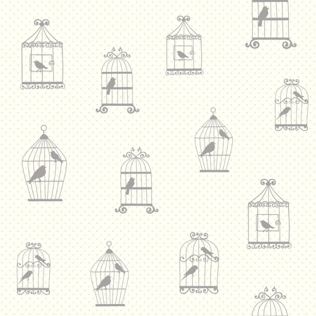 Tapetti Birdcage 137339 0,53x10,05 m hopea non-woven