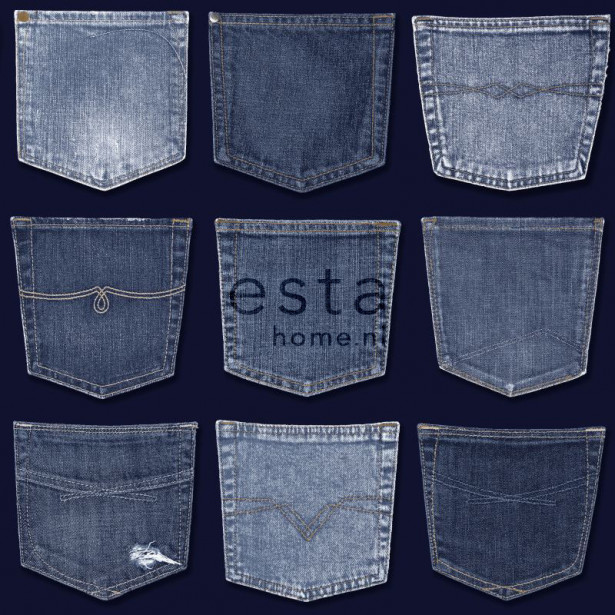 Tapetti Jeans Pocket 137741 0,53x10,05 m sininen non-woven