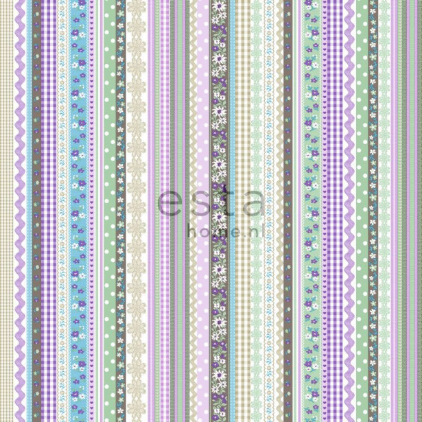 Tapetti Ribbons 138143 0,53x10,05 m pastelli non-woven