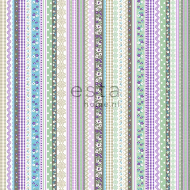 Tapetti Ribbons 138143 0,53x10,05 m pastelli non-woven