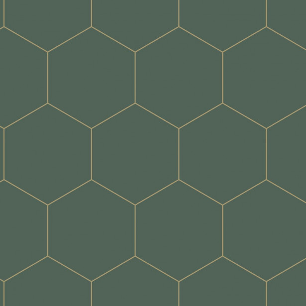 Tapetti Esta Art Deco 139228, 0.53x10.05m, non-woven, tummanvihreä
