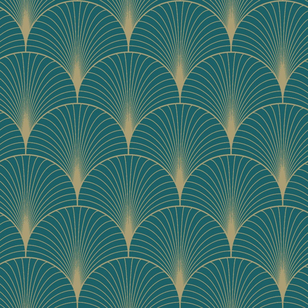 Tapetti Esta Art Deco 139230, 0.53x10.05m, non-woven, vihreä