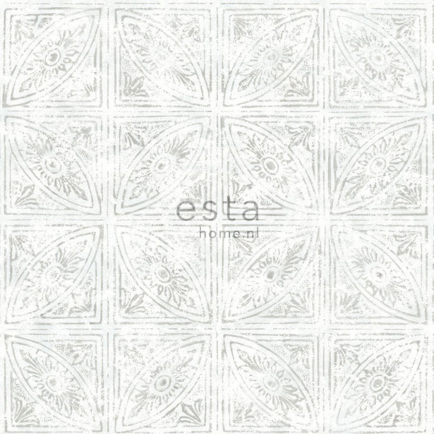 Tapetti Esta Tile Motif 148335, 0,53x10,05m, vaaleanharmaa