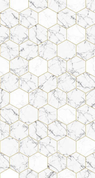 Paneelitapetti PhotowallXL Hexagon Motif, 1.50x2.79m, valkoinen