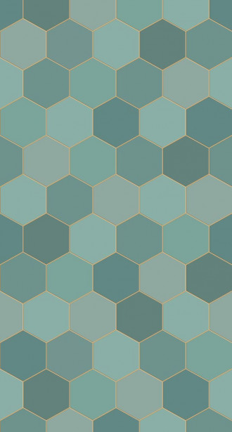 Paneelitapetti PhotowallXL Hexagon Motif, 1.50x2.79m, vihreä