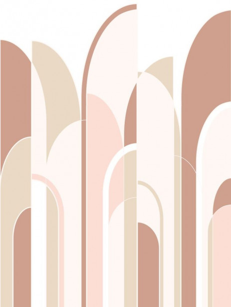 Paneelitapetti PhotowallXL Art Deco Arches, 1.50x2.79m, roosa