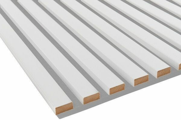 Kostean tilan akustiikkapaneeli Fibrotech Unika, 22x600x2440mm, white platinum