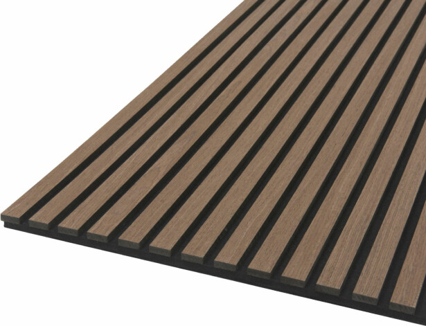 Akustiikkapaneeli Fibrotech Quanti, 18x520x2440mm, pähkinä