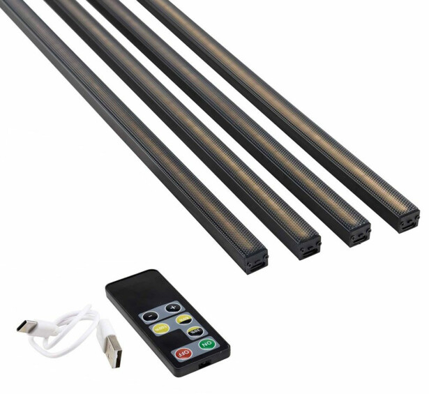 Led-lista Fibrotech akustiikkarimapaneeleille, 4 x 1 m, usb-liitoksella, sisältää kaukosäätimen