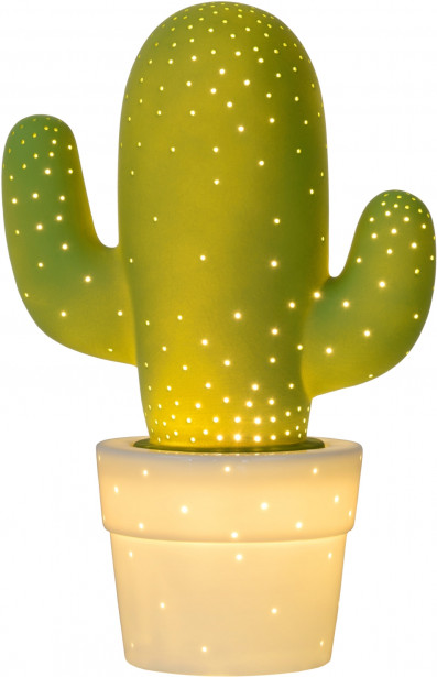 Pöytävalaisin Lucide Cactus, Ø20 cm, vihreä